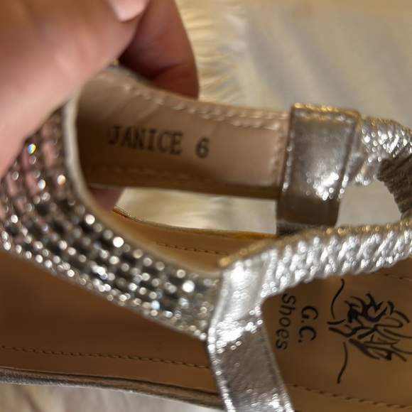 G.C Janice Rhinestone Slip on Wedge Women’s Glamorous Bling Shoes - Picture 9 of 10